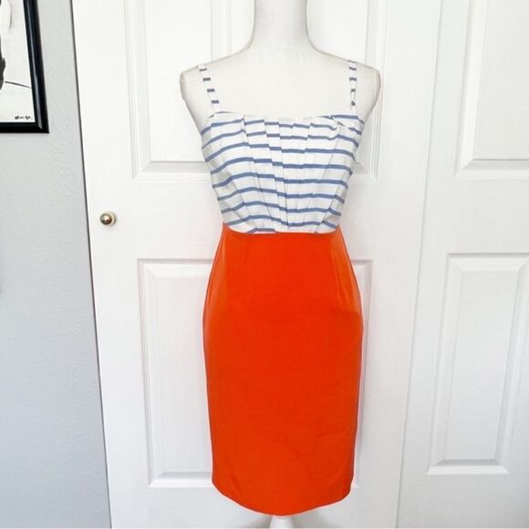 Daniel Cremieux Orange, Blue & White Dress Size 0‎ - Picture 1 of 5
